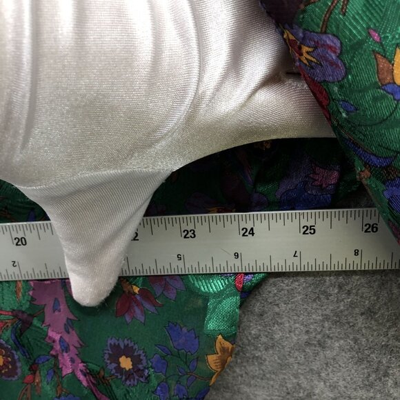 Vintage Victoria' Secret Kimono Robe Womens OS Green Floral Jacquard Chiffon - Picture 9 of 9